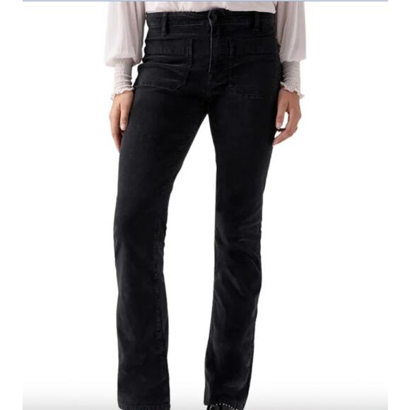 SANCTUARY Pants Size 29 Corduroy Marine Flare Obsidian Black NEW Pant - Picture 2 of 6